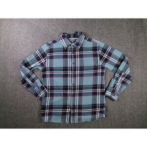 Eddie Bauer Shirt Mens M Blue Plaid Flannel Outdoor Camp Causal Cotton Hiking